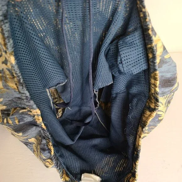 SPEEDO Men’s Sz SM Board Shorts Swim Trunks Blue Beige Flowers Hawaiian Hibiscus - Picture 5 of 11